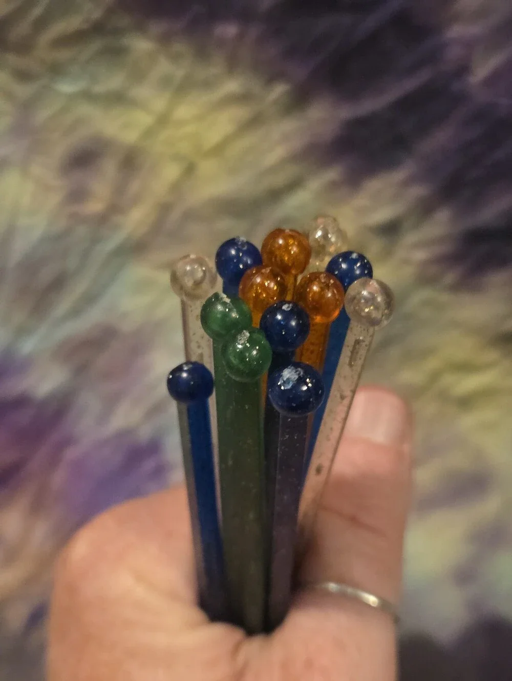 vintage cocktail stir swizzle sticks multicolor sparkle confetti 13 MCM